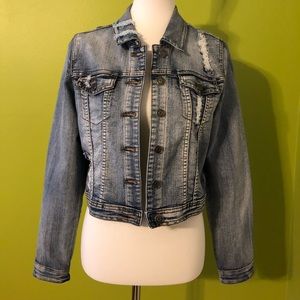 Chiqle Denim Architect Distressed Jacket Sz L